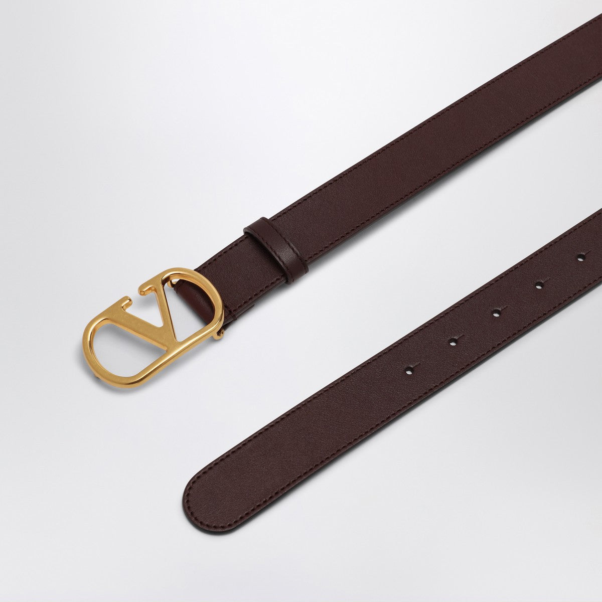 Valentino Garavani Vlogo Signature dark brown belt